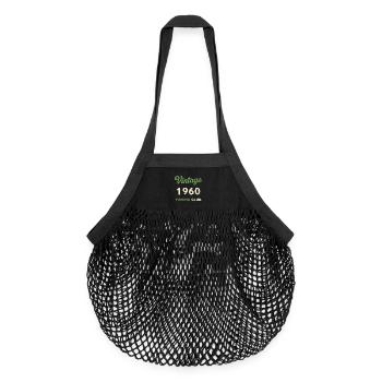 Vintage 1960 – Année de naissance rétro du club de pêche - Sac de courses en mesh bio - noir - Devant