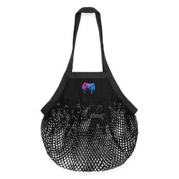Gaming splash - Organic Mesh-Einkaufstasche - Schwarz - Vorne