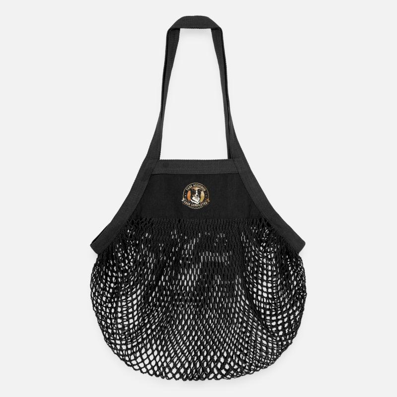 Aufgabe erledigt | Border Collie Badge - Organic Mesh-Einkaufstasche - Schwarz
