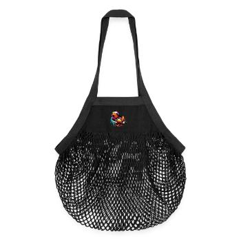 Canard mandarin - Sac de courses en mesh bio - noir - Devant