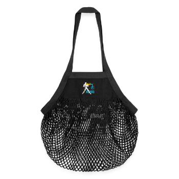 Aquarius-Farbe - Organic Mesh-Einkaufstasche - Schwarz - Vorne