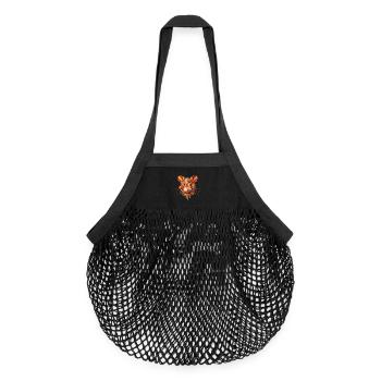 Feldhamster,gestaltet aus verschiedenen Blättern - Organic Mesh-Einkaufstasche - Schwarz - Vorne