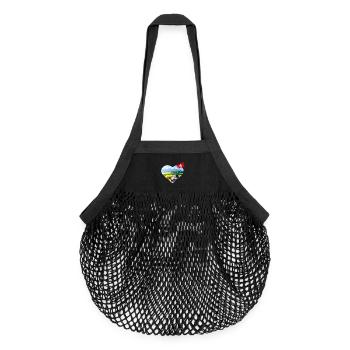 Avec amour Schweiz - Sac de courses en mesh bio - noir - Devant