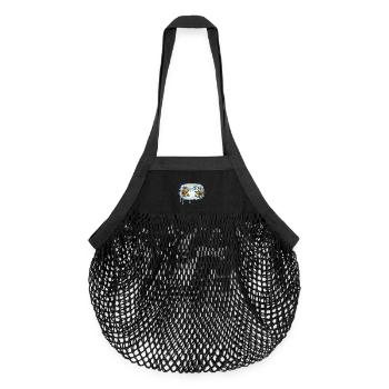 Lustige Schneeballschlacht mit Streifenhörnchen  - Organic Mesh-Einkaufstasche - Schwarz - Vorne