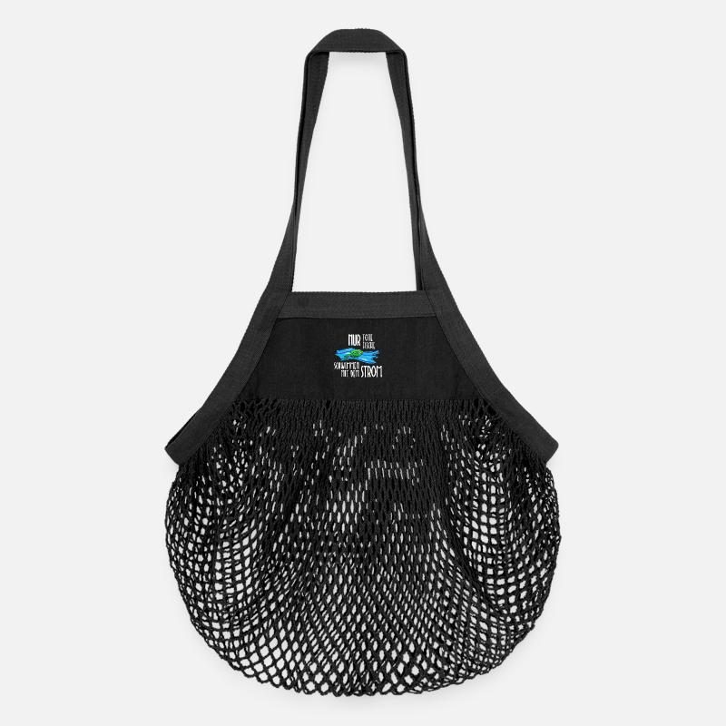 Dead Fish Stream Mainstream Funny Sayings Humor - Sac de courses en mesh bio - noir