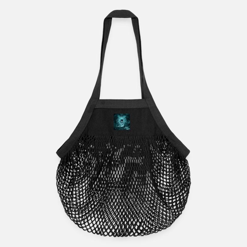 Awesome wolf at night - Organic Mesh Shopping Bag - black
