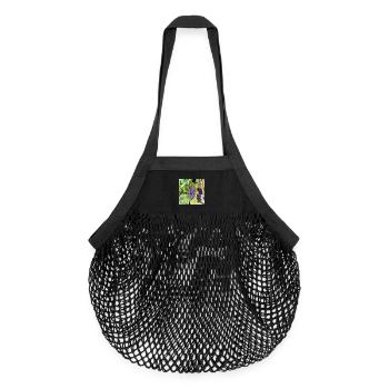 Wein Weintrauben Weinrebe Weinlese Weinfest Poster - Organic Mesh-Einkaufstasche - Schwarz - Vorne