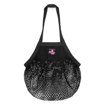 Retro Vibe - Nostalgie Neon Vapor Wave Palm Sunset - Organic Mesh-Einkaufstasche - Schwarz - Vorne
