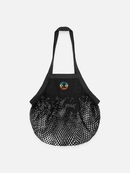 Snowboarder im Cristal Ball - Organic Mesh-Einkaufstasche - Schwarz