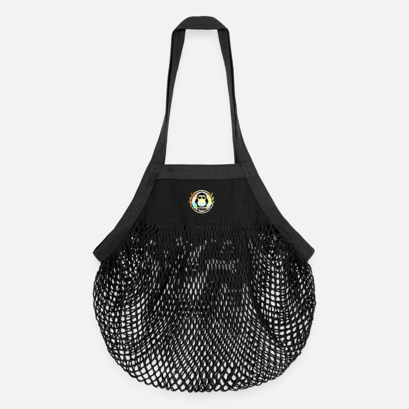 The penguin as a winner - Organic Mesh Shopping Bag - black