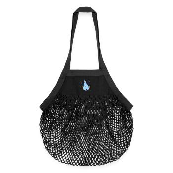 geburtstagshut, Partyhütchen - Organic Mesh-Einkaufstasche - Schwarz - Vorne