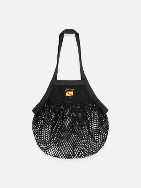 Lorraine - Organic Mesh Shopping Bag - black