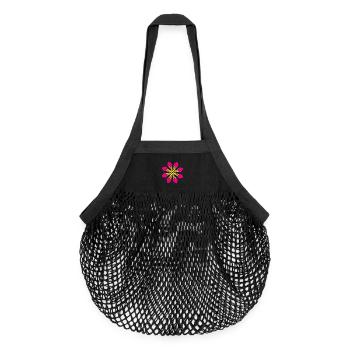 Eis Blume Verlauf Mandala Sommer Eiscreme Fan Fun - Organic Mesh-Einkaufstasche - Schwarz - Vorne