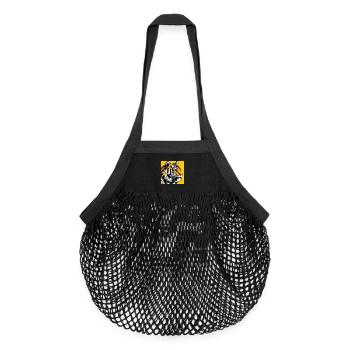 Tiger Pop Art - Organic Mesh-Einkaufstasche - Schwarz - Vorne