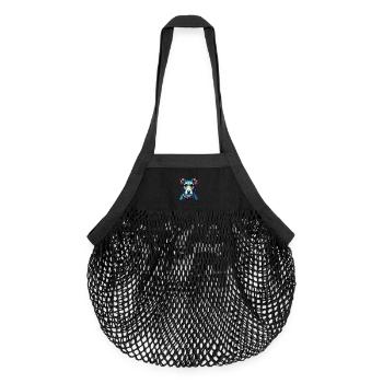 Foxterrier Glatte Hunderasse Karikatur Kawaii - Organic Mesh-Einkaufstasche - Schwarz - Vorne