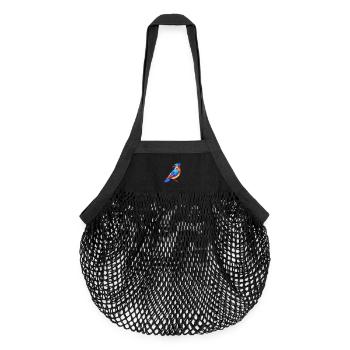 Blauhäher Bunte Kawaii Cartoon Figur Vogel - Organic Mesh-Einkaufstasche - Schwarz - Vorne