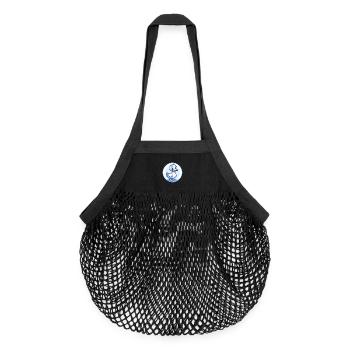 Canard Bleu Kawaii Dessin Animé Personnage Clipart Animal de compagnie - Sac de courses en mesh bio - noir - Devant