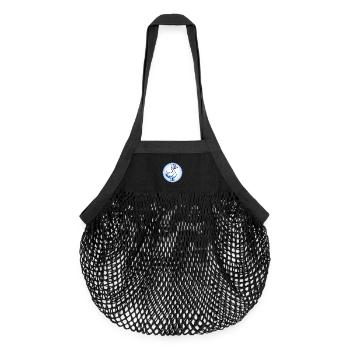 Oie Bleu Kawaii Dessin Animé Personnage Clipart Animal de compagnie - Sac de courses en mesh bio - noir - Devant