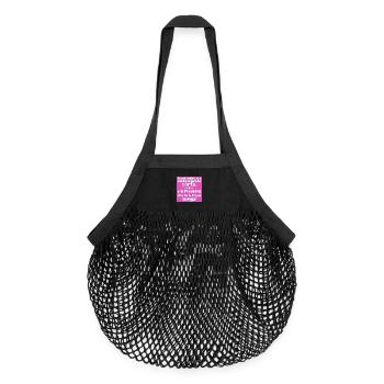 autocollant phrase ironique mensonge envie autocollant - Sac de courses en mesh bio - noir - Devant