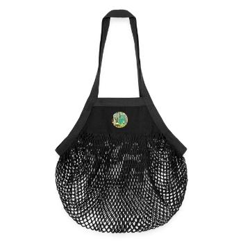 Niedliches Monster im zauberhaften Wald - Organic Mesh-Einkaufstasche - Schwarz - Vorne