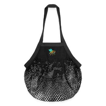 Bee - Organic Mesh Shopping Bag - black - Front