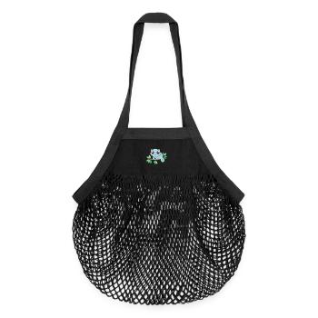 Baby Türkis Chamäleon auf einem Ast - Organic Mesh-Einkaufstasche - Schwarz - Vorne