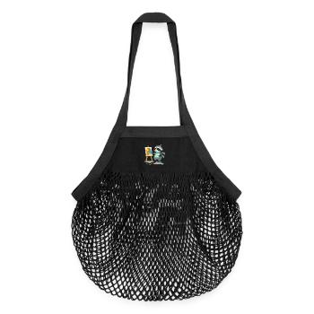Raton laveur créatif pour les amateurs d’art, petits et grands - Sac de courses en mesh bio - noir - Devant