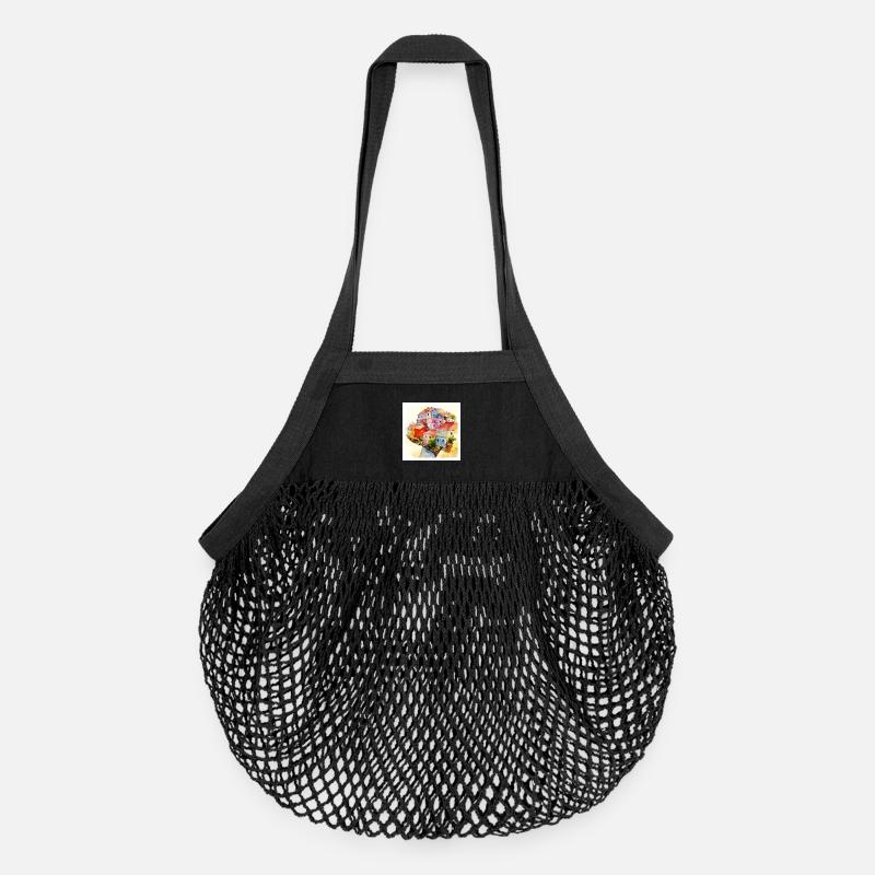 Optical Illusion - Abstract Art - Organic Mesh Shopping Bag - black