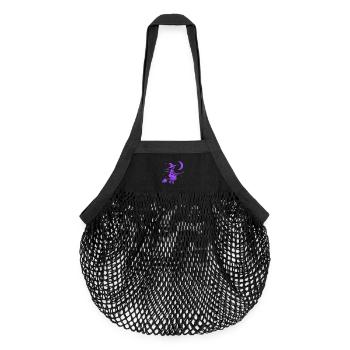 Sorcière Lune volante Witchcore Motif - Sac de courses en mesh bio - noir - Devant