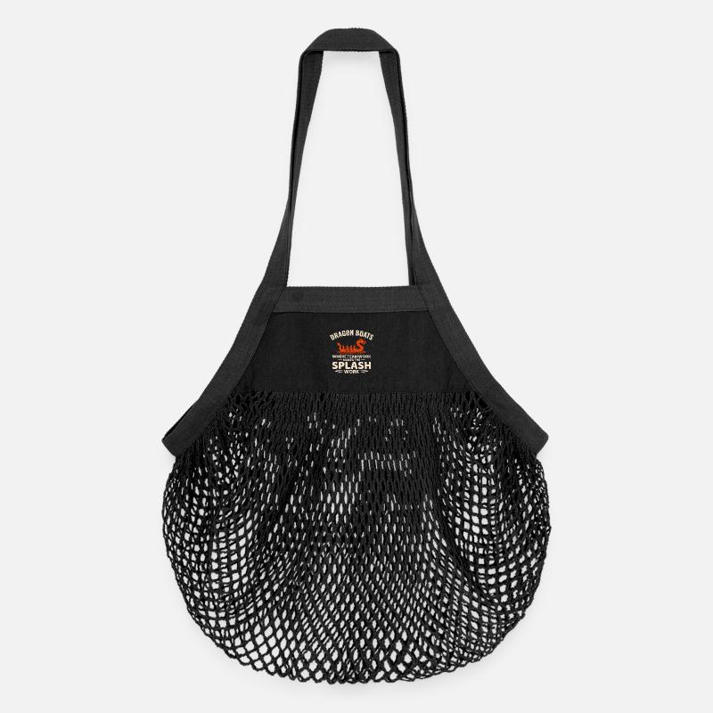 Équipe de pagayage synchronisée - Sac de courses en mesh bio - noir