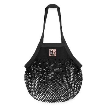 Chihuahua Damen T-Shirt mit Tiara-Design - Organic Mesh-Einkaufstasche - Schwarz - Vorne