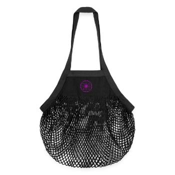 Tore en filet spirale néon - Sac de courses en mesh bio - noir - Devant