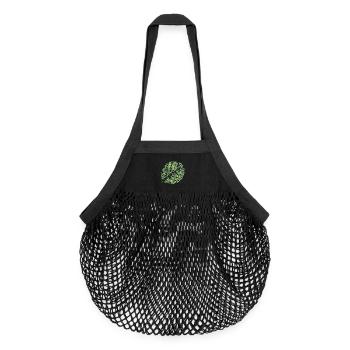 Feuille / Aulne - Sac de courses en mesh bio - noir - Devant