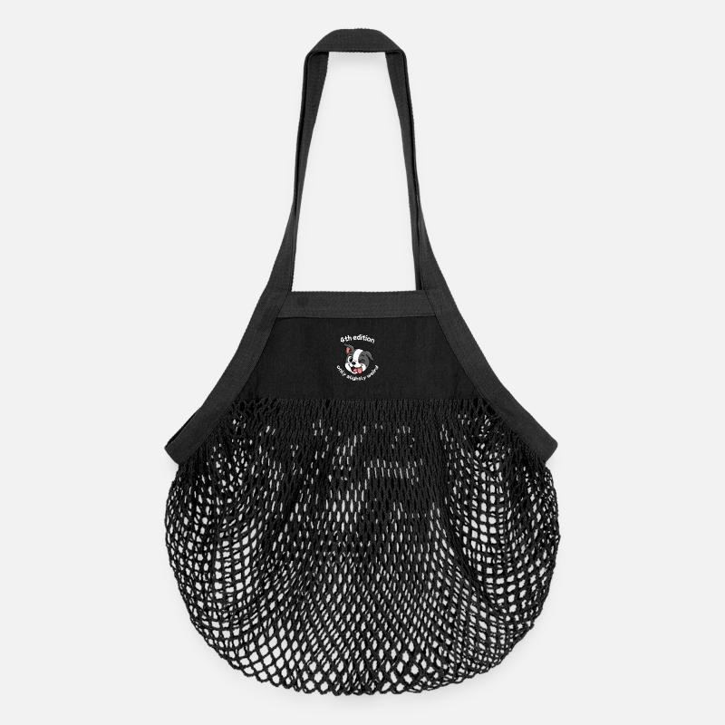 4e édition - Blanc - Sac de courses en mesh bio - noir