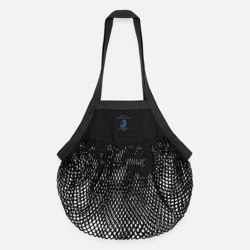 Astronaute rétro - Sac de courses en mesh bio - noir
