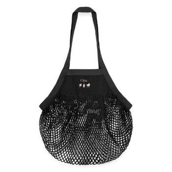 Opa 2026 Geburt Mädchen Vorlage personalisierbar - Organic Mesh-Einkaufstasche - Schwarz - Vorne