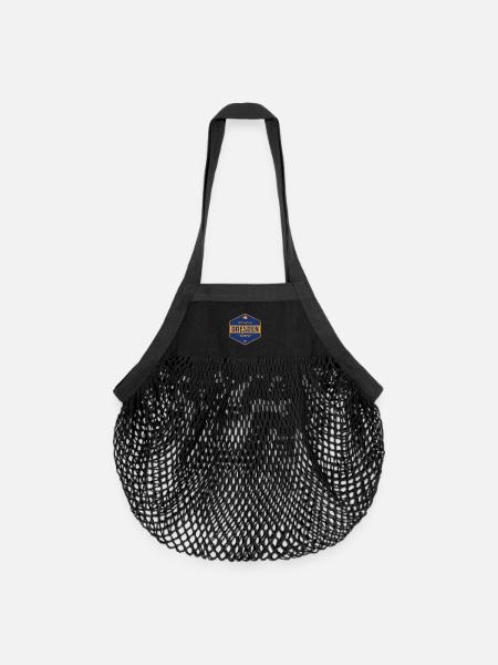 Dresden Signet Blau-Gold - Organic Mesh-Einkaufstasche - Schwarz