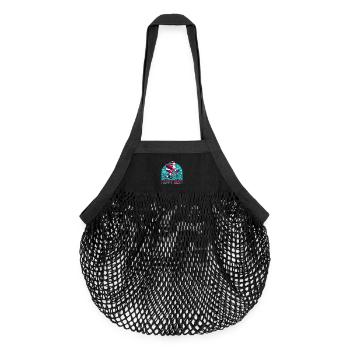 Happy Ride Chrsitmas St. Nicholas on the road bike - Organic Mesh Shopping Bag - black - Front