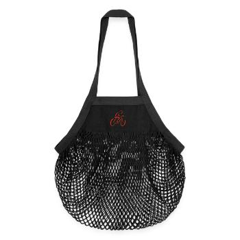 Fahrrad Stilisiert - Organic Mesh-Einkaufstasche - Schwarz - Vorne