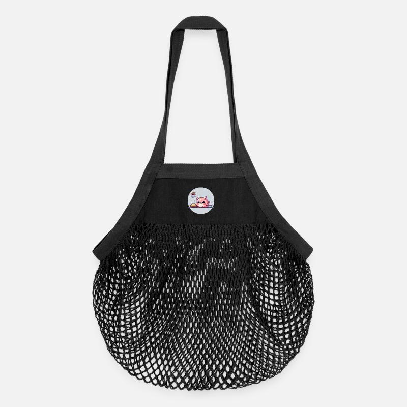 Pixel Pet - Retro Gaming - Organic Mesh-Einkaufstasche - Schwarz