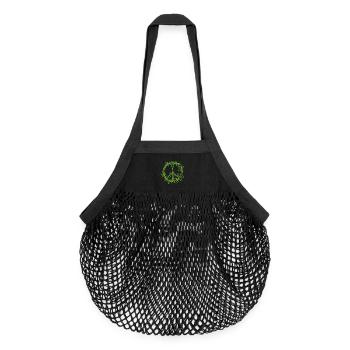 Conception de symbole de paix inspirée de la nature - Sac de courses en mesh bio - noir - Devant