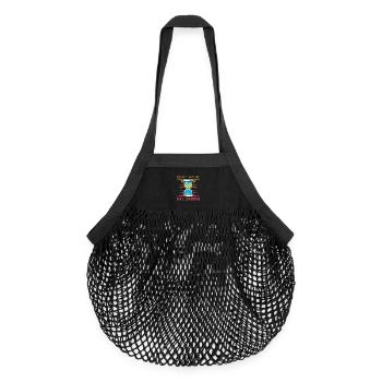 Ne paniquez pas - Sablier de chargement de pixels - Sac de courses en mesh bio - noir - Devant