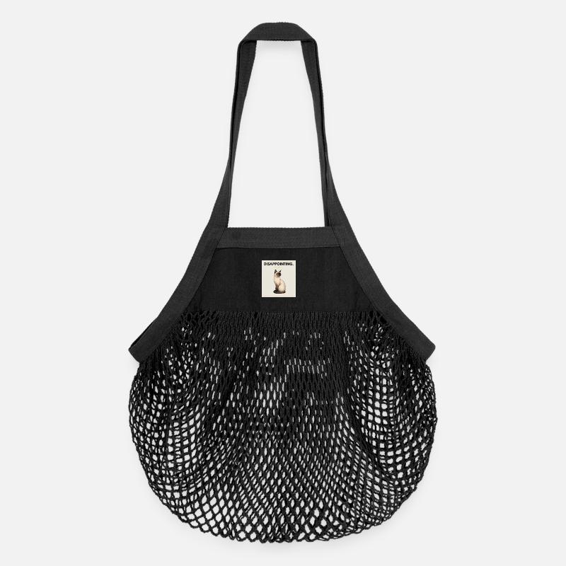 DISAPPOINTING. Noble Cat Sarcastic Meme Design - Organic Mesh Shopping Bag - black
