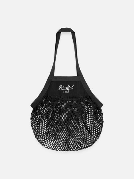Schön, aber verrückt - Organic Mesh-Einkaufstasche - Schwarz