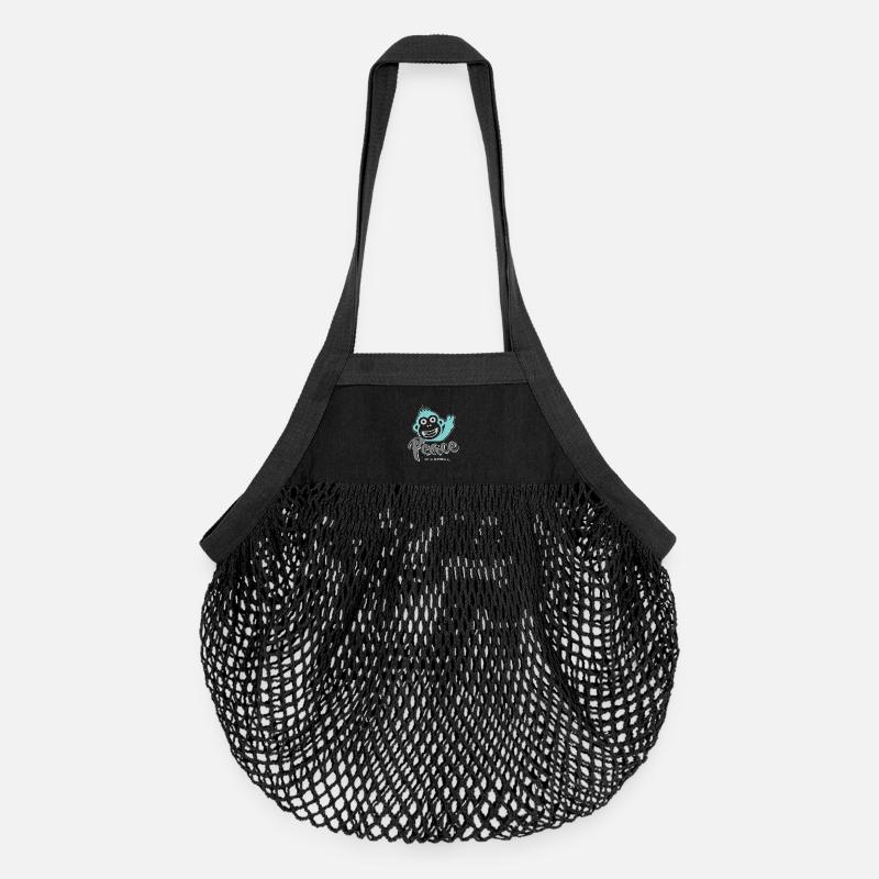Peace love and understanding - Organic Mesh Shopping Bag - black