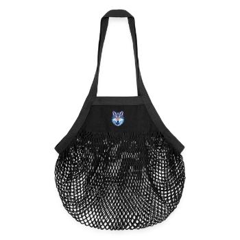 Wolf Polygon Design - Wild Animal Nature Motif - Organic Mesh Shopping Bag - black - Front