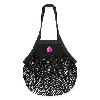 Pink Calla Blossom - Organic Mesh Shopping Bag - black - Front