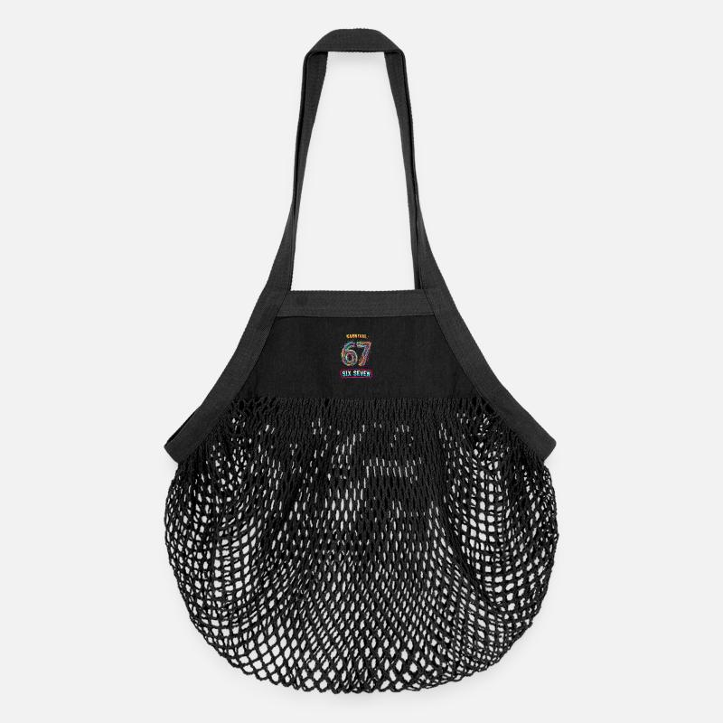 6 7 Meme Kostümersatz Fasching Karneval  - Organic Mesh-Einkaufstasche - Schwarz