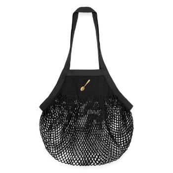 ein goldener Löffel - Organic Mesh-Einkaufstasche - Schwarz - Vorne