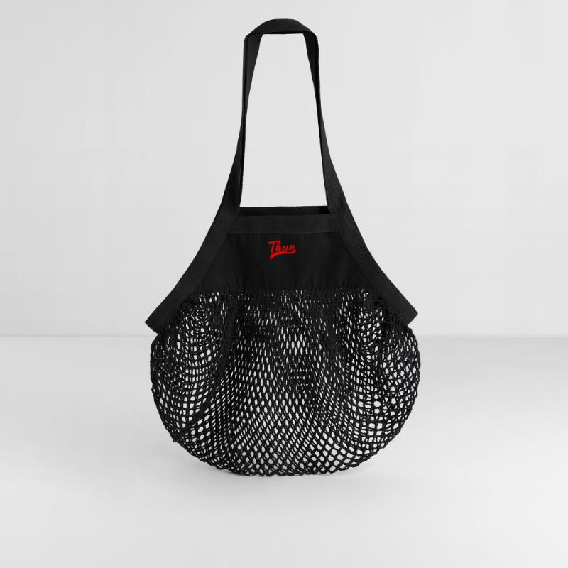 Thun Script Red Logo Organic Mesh Shopping Bag